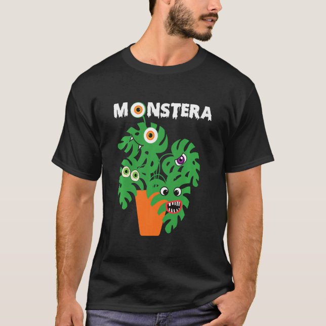 Monstera Halloween Pflanze Lady or Vater Lazy Kost T-Shirt (Vorderseite)