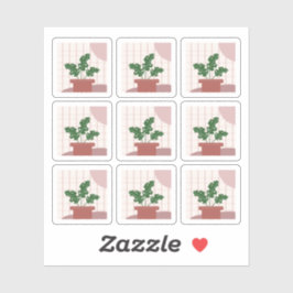 Monstera House Pflanze Frames Bohemisch Sticker