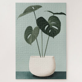 Monstera in einem weißen Topf Puzzle
