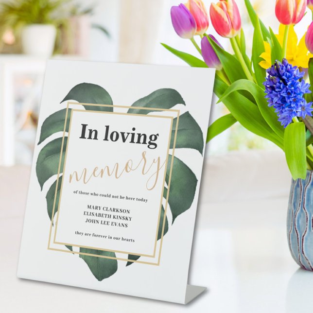 Monstera In liebevoller Erinnerung Hochzeit Sockelschild (Von Creator hochgeladen)