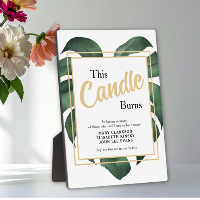 Monstera In loving memory wedding sign Tabletop  Fotoplatte (Von Creator hochgeladen)