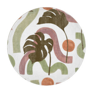 Monstera Leaf: Elegantes Wasserfarbenplakat Schneidebrett