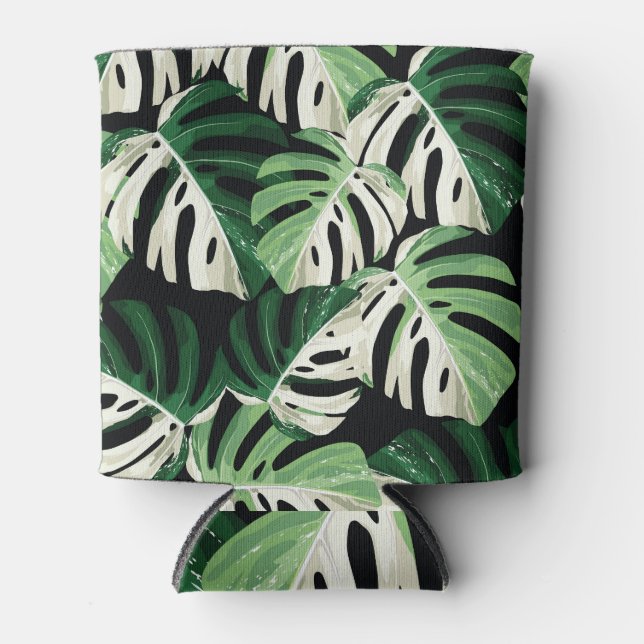 Monstera Leaf Exotic Black Pattern Dosenkühler (Vorderseite)