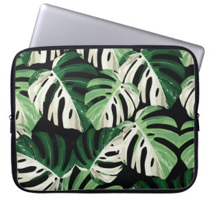 Monstera Leaf Exotic Black Pattern Laptopschutzhülle
