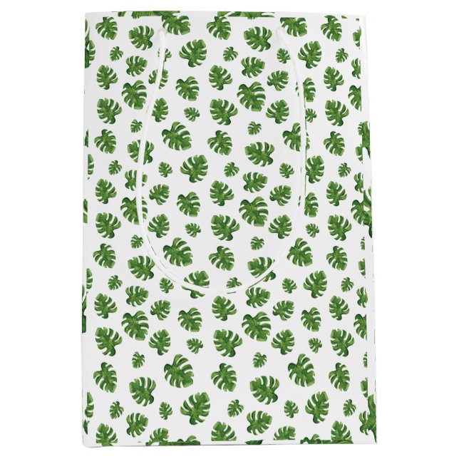 Monstera Leaf Gift Bag Mittlere Geschenktüte (Vorderseite)