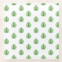 Monstera Leaf Green Design.  Glasuntersetzer