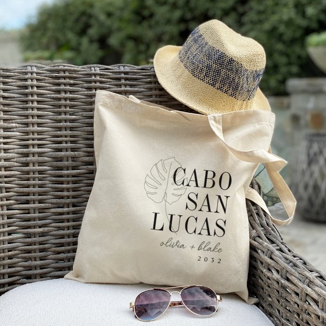 Monstera Leaf Hochzeit in Urlaubsort Willkommen Tragetasche (Von Creator hochgeladen)