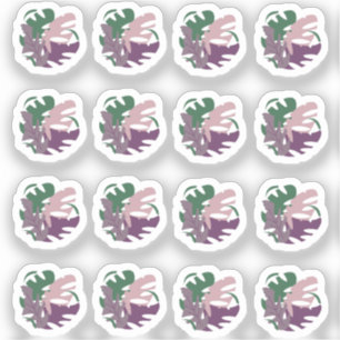 Monstera Leaf Lila Mischgrün Aufkleber