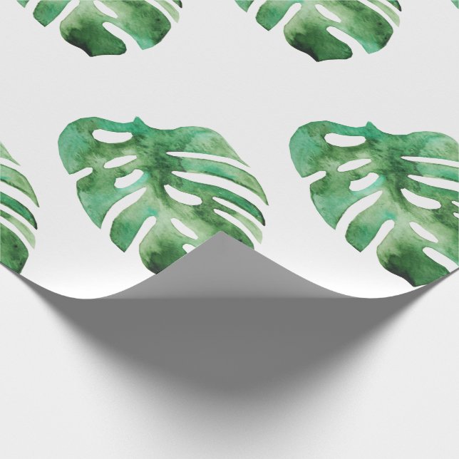 Monstera Leaf Pattern Geschenkpapier (Ecke)