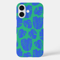 Monstera Leaf Pflanze Botanisch in Blau und Grün