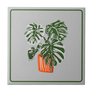 Monstera Leaf Pflanze Keramik Titel Keramik Tile Fliese