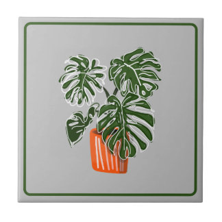 Monstera Leaf Pflanze Keramik Titel Keramik Tile Fliese