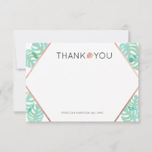Monstera Leaf & Rose Gold Mitteilungskarte