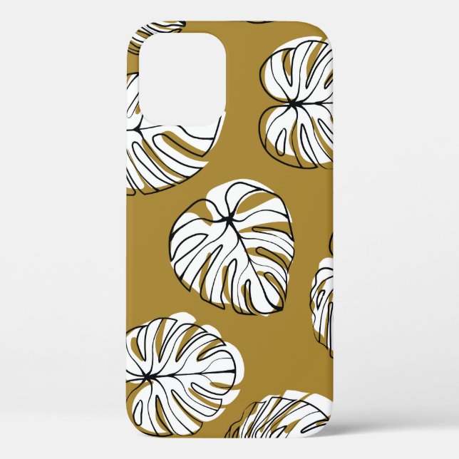 Monstera Leaf, Textil Nahtlos Muster. Case-Mate iPhone Hülle (Rückseite)