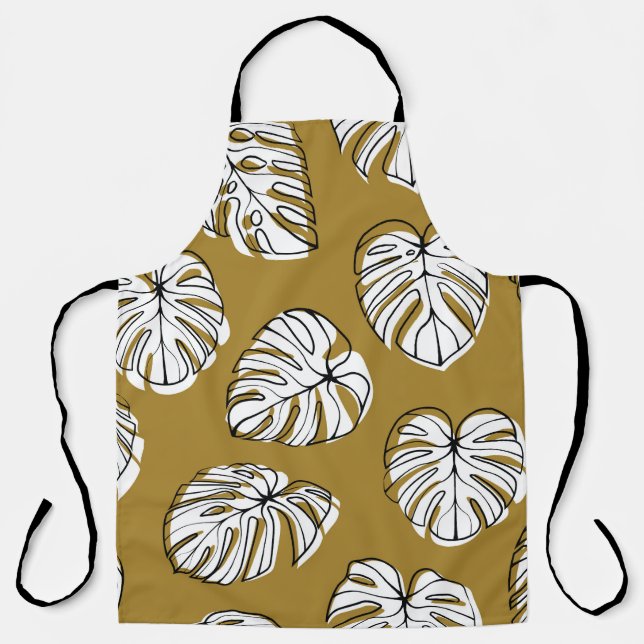Monstera Leaf, Textil Nahtlos Muster. Schürze (Vorderseite)