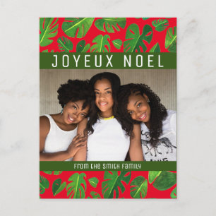 Monstera Leaf Tropical Green Pattern CUSTOM FOTO Postkarte