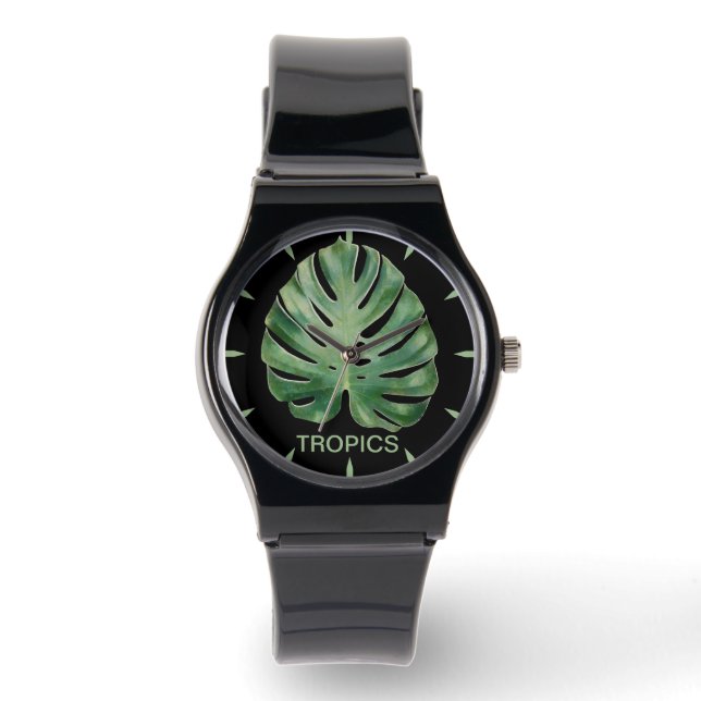 Monstera Leaf Tropics Armbanduhr (Vorderseite)
