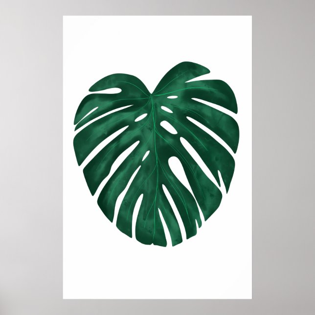 Monstera Leaf Tropische Pflanze Poster (Vorne)