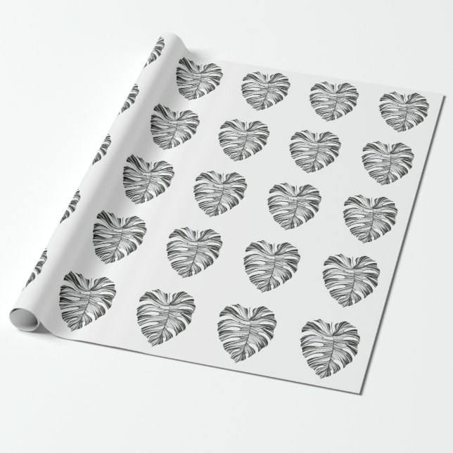 Monstera Leaf: Tropisches natürliches Element. Geschenkpapier (Ungerollt)