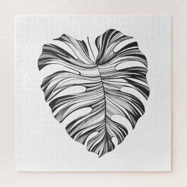 Monstera Leaf: Tropisches natürliches Element. Puzzle (Vertikal)