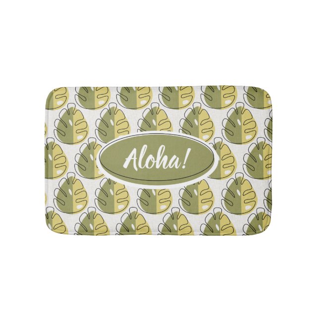 Monstera Leaves - Green Badematte (Vorderseite)