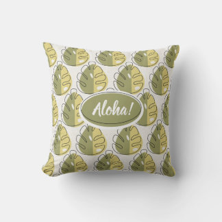 Monstera Leaves - Green Kissen