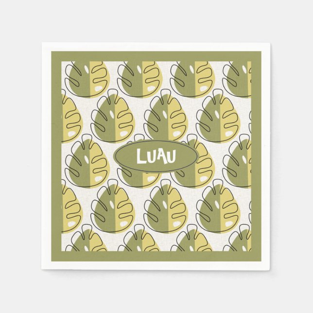 Monstera Leaves – Green Serviette (Vorderseite)