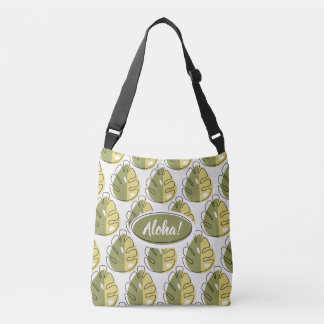Monstera Leaves - Green Tragetaschen Mit Langen Trägern