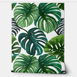 Monstera Leaves Watercolor Modern Botanical Art Tapete