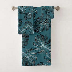 Monstera Leo Tierdruck Glam 1 Badhandtuch Set