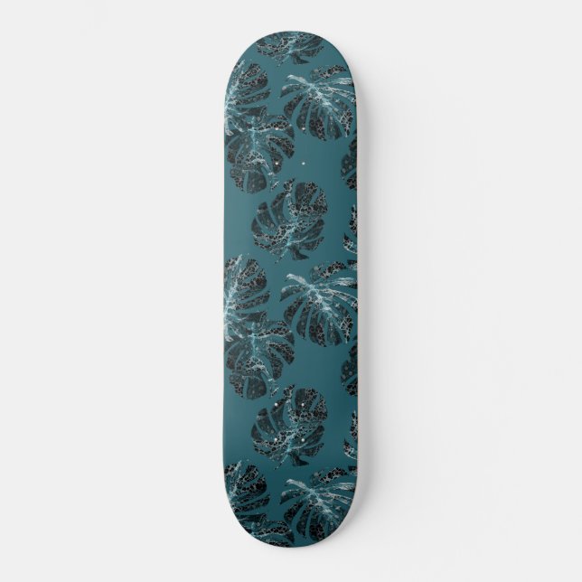 Monstera Leo Tierdruck Glam 1 Skateboard (Vorderseite)