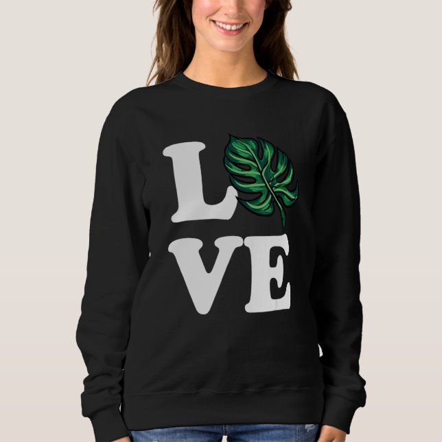 Monstera Liebe Pflanze Sweatshirt (Vorderseite)