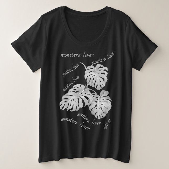 Monstera-Liebhaber Große Größe T-Shirt (Design vorne)