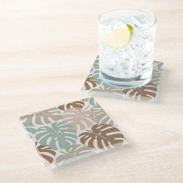 Monstera modern hawaii Boho Glasuntersetzer