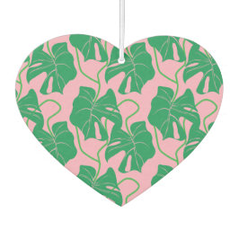 Monstera-Muster in Rosa und Grün Autolufterfrischer