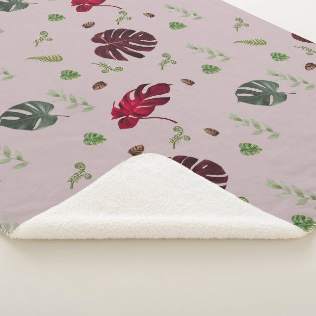 Monstera Nahtloses Musterdesign   Sherpadecke (3/4)