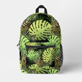 Monstera Palm Blätter Tropischer Dschungel Bedruckter Rucksack