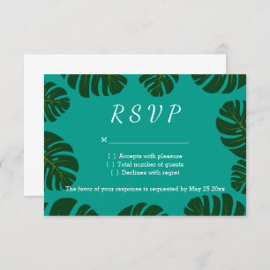Monstera Palm UAWG Beach Hochzeitskarten RSVP Karte