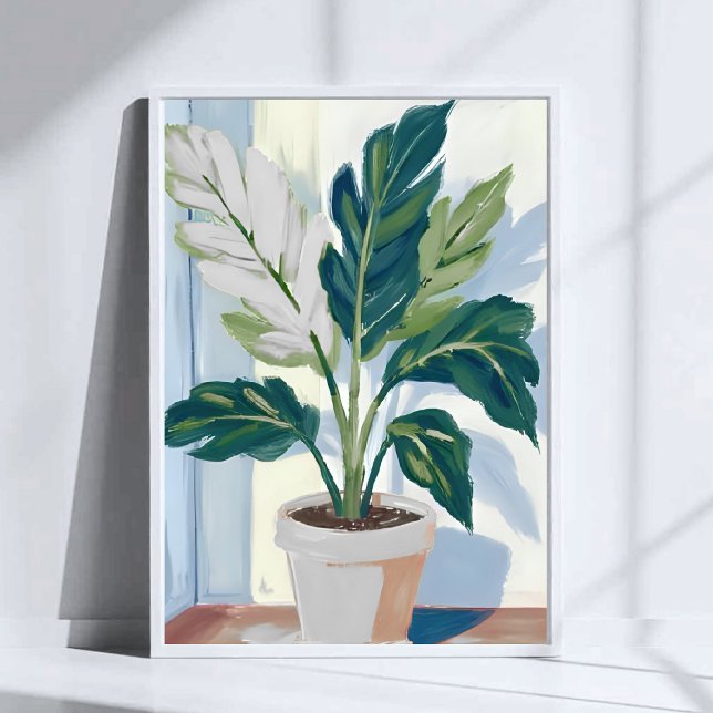 Monstera Pflanze | Botanische Kunst im Haus Poster (Von Creator hochgeladen)