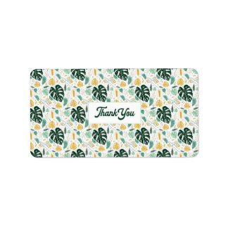 Monstera-Pflanze Danke-Schild Adressaufkleber