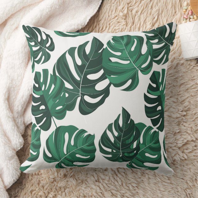 Monstera Pflanze Greenery Throw Toss Kissen (Decke)