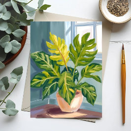 Monstera Pflanze | Grüne botanische Wasserfarbe Postkarte