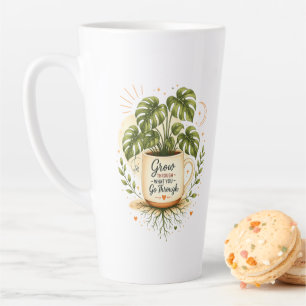 Monstera-Pflanze in Kaffeetasse Botanischer Latt Milchtasse