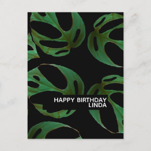 Monstera Pflanze Muster Illustration Leaf Geburtst Postkarte