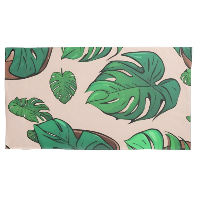 Monstera Pflanze Pot Pattern Art Kissenbezug (Vorderseite)