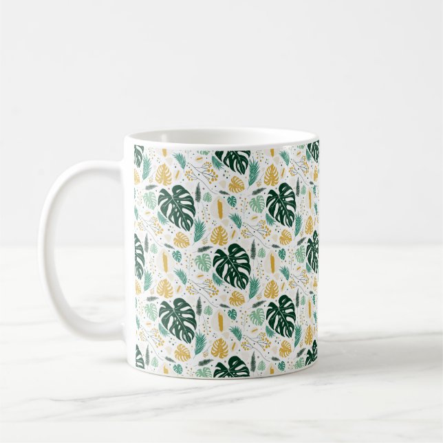Monstera-Pflanzen-Licht-Tasse Kaffeetasse (Links)
