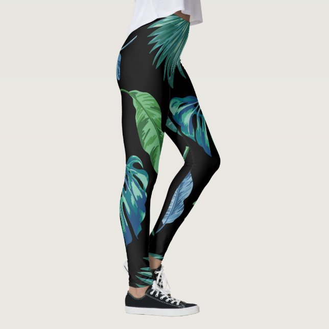 Monstera Philodendron House Pflanze Leggings (Rechts)