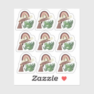 Monstera Rainbow Boho Mädchen  Aufkleber