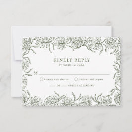 Monstera RSVP Cards