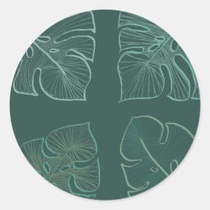 Monstera Runder Aufkleber